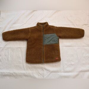 7 For All Mankind Toddler 2T Brown Sherpa Fleece Jacket Quilted Chest Pocket